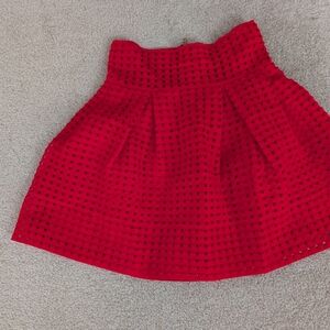 Lucy Wang Red Textured A-Line Women's Skirt NWT
